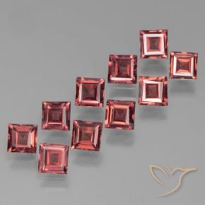 3.72 ctw Red Pyrope Garnet Stones, Natural Pyrope Garnet in Square Step-Cut Shape for Sale