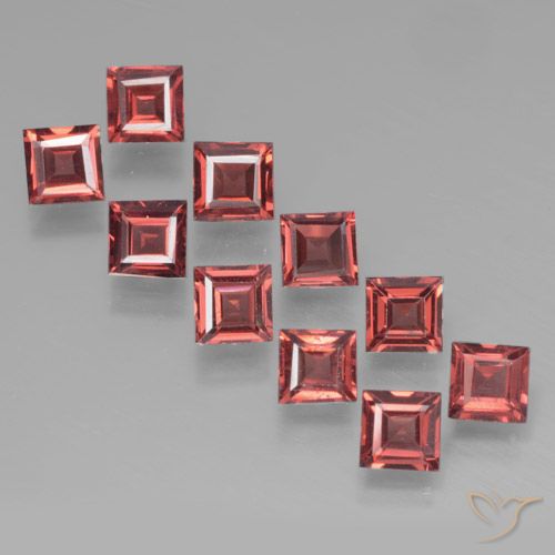 3.7 ct Square Cut Pyrope Garnet, 3.9 x 3.9 mm From Mozambique, Photo A
