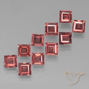 3.70 ctw Red Pyrope Garnet Stones, Natural Pyrope Garnet in Square Step-Cut Shape for Sale