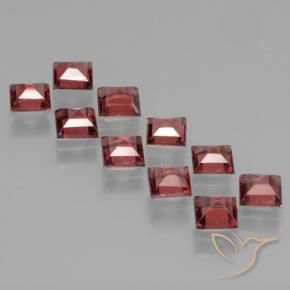 Pyrope Garnet Gemstones in 4 x 4 mm (calibrated) Size for Sale, Pyrope Garnet Stones in Deep Red Color