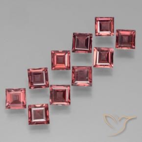 3.77 ctw Red Pyrope Garnet Stones, Natural Pyrope Garnet in Square Step-Cut Shape for Sale