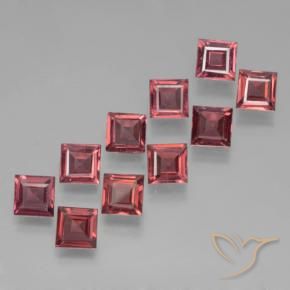 4.05 ctw Red Pyrope Garnet Stones, Natural Pyrope Garnet in Square Step-Cut Shape for Sale