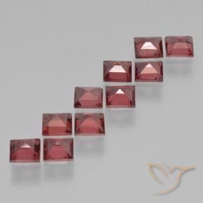 Pyrope Garnet Gemstones in 4 x 4 mm (calibrated) Size for Sale, Pyrope Garnet Stones in Dark Red Color
