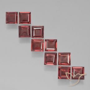 3.63 ctw Red Pyrope Garnet Stones, Natural Pyrope Garnet in Square Step-Cut Shape for Sale