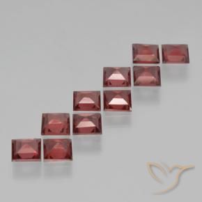 Pyrope Garnet Gemstones in 4 x 4 mm (calibrated) Size for Sale, Pyrope Garnet Stones in Deep Red Color