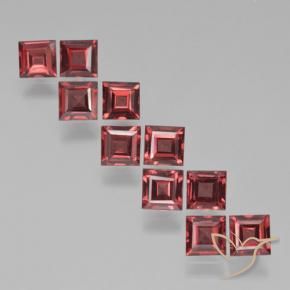 3.83 ctw Red Pyrope Garnet Stones, Natural Pyrope Garnet in Square Step-Cut Shape for Sale