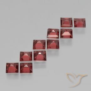 Pyrope Garnet Gemstones in 4 x 4 mm (calibrated) Size for Sale, Pyrope Garnet Stones in Deep Wine Red Color