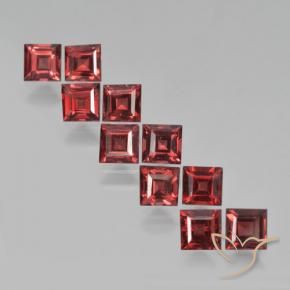 3.97 ctw Red Pyrope Garnet Stones, Natural Pyrope Garnet in Square Step-Cut Shape for Sale
