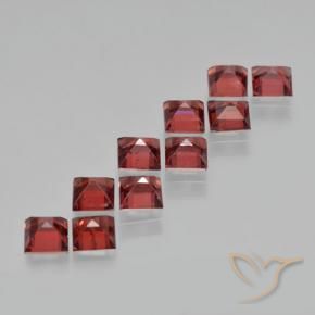 Pyrope Garnet Gemstones in 3.8 x 3.8 mm Size for Sale, Pyrope Garnet Stones in Deep Scarlet Red Color