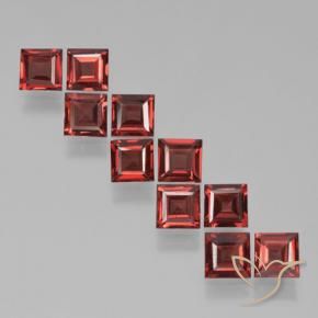 4.07 ctw Red Pyrope Garnet Stones, Natural Pyrope Garnet in Square Step-Cut Shape for Sale