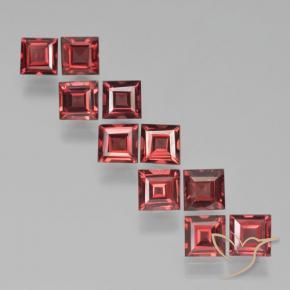 4.41 ctw Red Pyrope Garnet Stones, Natural Pyrope Garnet in Square Step-Cut Shape for Sale