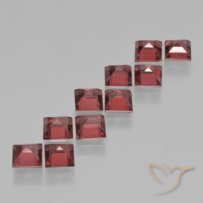 Pyrope Garnet Gemstones in 4 x 4 mm (calibrated) Size for Sale, Pyrope Garnet Stones in Deep Scarlet Red Color