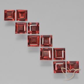 3.70 ctw Red Pyrope Garnet Stones, Natural Pyrope Garnet in Square Step-Cut Shape for Sale