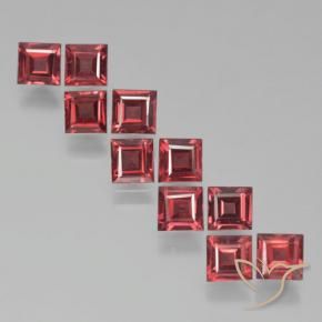 4.37 ctw Red Pyrope Garnet Stones, Natural Pyrope Garnet in Square Step-Cut Shape for Sale