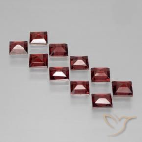 Pyrope Garnet Gemstones in 4 x 4 mm (calibrated) Size for Sale, Pyrope Garnet Stones in Dark Red Color