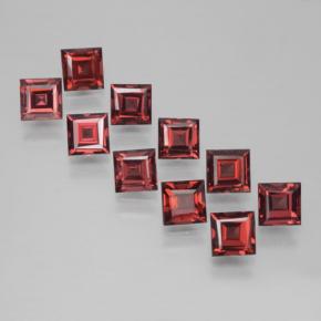 4.49 ctw Red Pyrope Garnet Gemstones, Pyrope Garnet Gems in Square Step-Cut Shape for Sale.