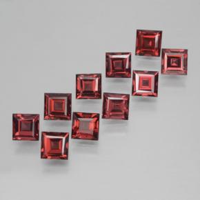 4.49 ctw Red Pyrope Garnet Stones, Natural Pyrope Garnet in Square Step-Cut Shape for Sale