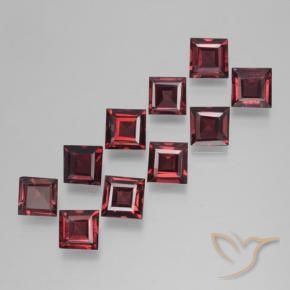 3.80 ctw Red Pyrope Garnet Stones, Natural Pyrope Garnet in Square Step-Cut Shape for Sale