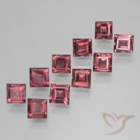 4.24 ctw Red Pyrope Garnet Stones, Natural Pyrope Garnet in Square Step-Cut Shape for Sale