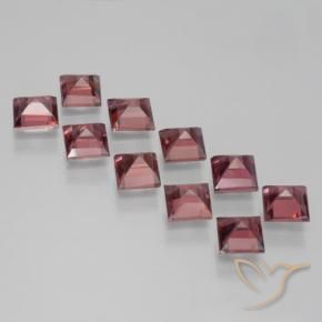 Pyrope Garnet Gemstones in 4 x 4 mm (calibrated) Size for Sale, Pyrope Garnet Stones in Deep Red Color