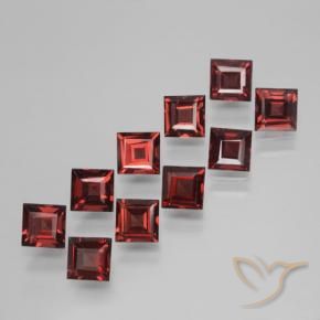 3.98 ctw Red Pyrope Garnet Stones, Natural Pyrope Garnet in Square Step-Cut Shape for Sale