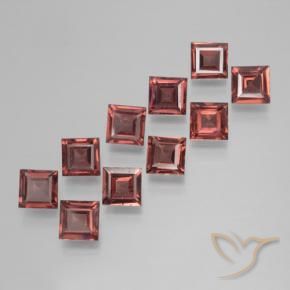3.67 ctw Red Pyrope Garnet Stones, Natural Pyrope Garnet in Square Step-Cut Shape for Sale