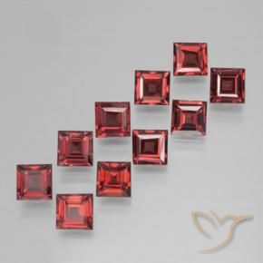 4.06 ctw Red Pyrope Garnet Stones, Natural Pyrope Garnet in Square Step-Cut Shape for Sale