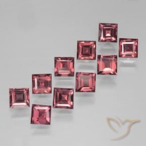 4.17 ctw Red Pyrope Garnet Stones, Natural Pyrope Garnet in Square Step-Cut Shape for Sale