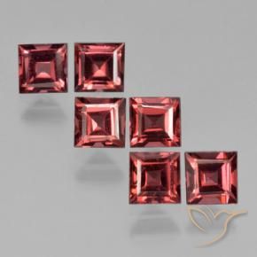 2.96 ctw Red Pyrope Garnet Stones, Natural Pyrope Garnet in Square Step-Cut Shape for Sale