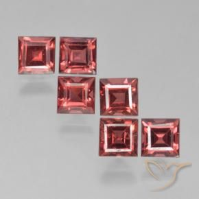 2.67 ctw Red Pyrope Garnet Stones, Natural Pyrope Garnet in Square Step-Cut Shape for Sale