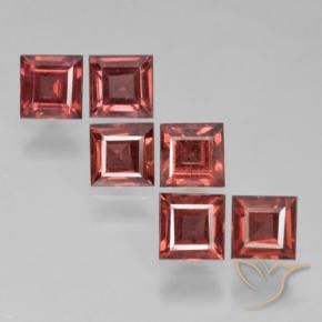 2.89 ctw Red Pyrope Garnet Stones, Natural Pyrope Garnet in Square Step-Cut Shape for Sale
