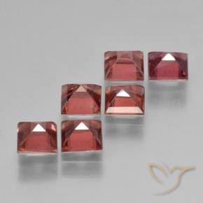 Pyrope Garnet Gemstones in 4 x 4 mm (calibrated) Size for Sale, Pyrope Garnet Stones in Light Scarlet Red Color