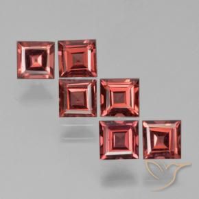 2.54 ctw Red Pyrope Garnet Stones, Natural Pyrope Garnet in Square Step-Cut Shape for Sale