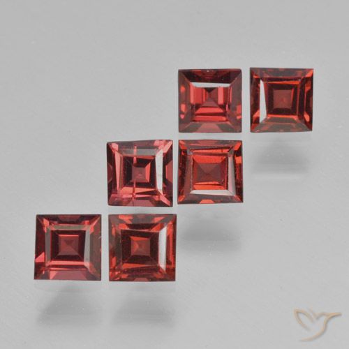 2.43ctw Natural Deep Scarlet Red Pyrope Garnet, Square, VS