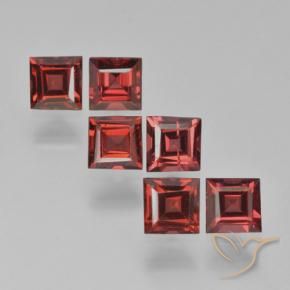 2.43 ctw Red Pyrope Garnet Stones, Natural Pyrope Garnet in Square Step-Cut Shape for Sale