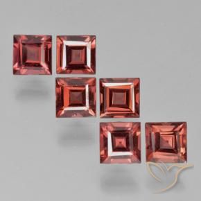2.68 ctw Red Pyrope Garnet Stones, Natural Pyrope Garnet in Square Step-Cut Shape for Sale