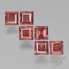 2.72 ctw Red Pyrope Garnet Stones, Natural Pyrope Garnet in Square Step-Cut Shape for Sale