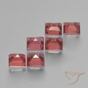 Pyrope Garnet Gemstones in 4 x 4 mm (calibrated) Size for Sale, Pyrope Garnet Stones in Light Scarlet Red Color