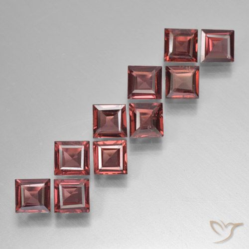 3.38 ct Square Cut Pyrope Garnet, 4 x 3.9 mm From Mozambique, Photo A