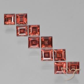 4.39 ctw Red Pyrope Garnet Stones, Natural Pyrope Garnet in Square Step-Cut Shape for Sale