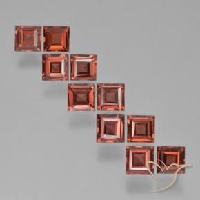 3.82 ctw Red Pyrope Garnet Stones, Natural Pyrope Garnet in Square Step-Cut Shape for Sale