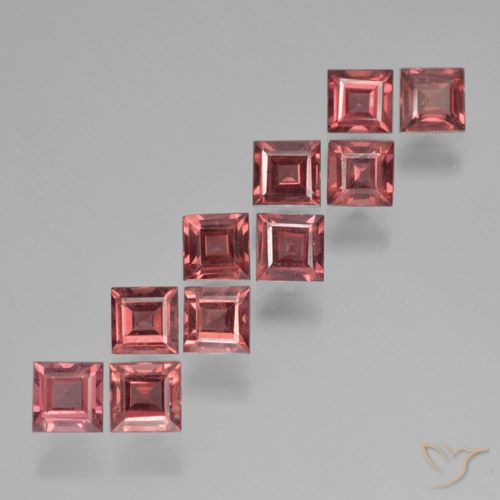 4.13 ct Square Cut Pyrope Garnet, 4.1 x 4 mm From Mozambique, Photo A