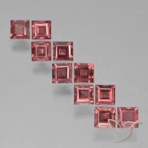 4.13 ctw Red Pyrope Garnet Stones, Natural Pyrope Garnet in Square Step-Cut Shape for Sale