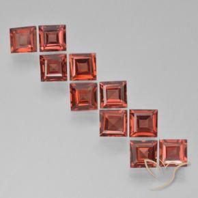 3.92 ctw Red Pyrope Garnet Stones, Natural Pyrope Garnet in Square Step-Cut Shape for Sale