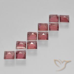 Pyrope Garnet Gemstones in 4 x 4 mm (calibrated) Size for Sale, Pyrope Garnet Stones in Purplish Red Color