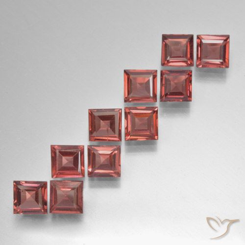3.64ctw Natural Light Scarlet Red Pyrope Garnet, Square, VS