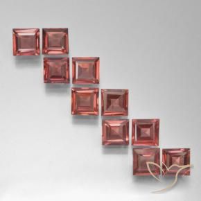 3.64 ctw Red Pyrope Garnet Stones, Natural Pyrope Garnet in Square Step-Cut Shape for Sale