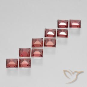 Pyrope Garnet Gemstones in 4 x 4 mm (calibrated) Size for Sale, Pyrope Garnet Stones in Light Scarlet Red Color