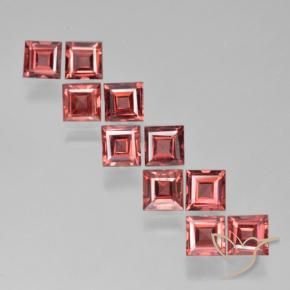 3.77 ctw Red Pyrope Garnet Stones, Natural Pyrope Garnet in Square Step-Cut Shape for Sale