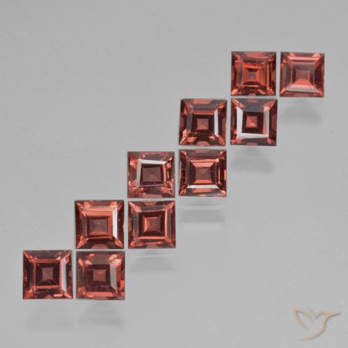 4 ct Square Cut Pyrope Garnet, 3.9 x 3.9 mm From Mozambique, Photo A